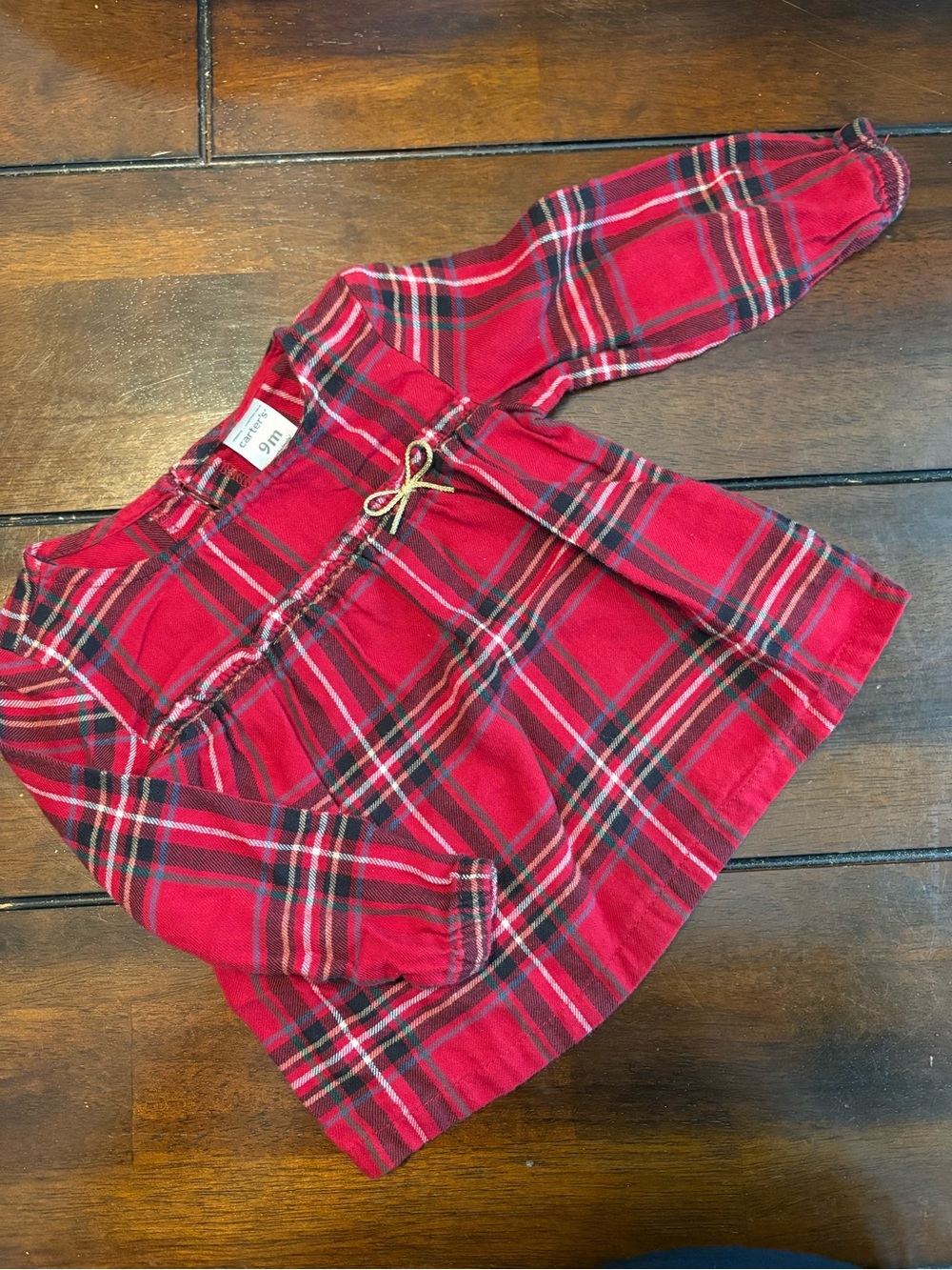 Carter's Red Plaid Long-Sleeve Girls' Tunic with Bow